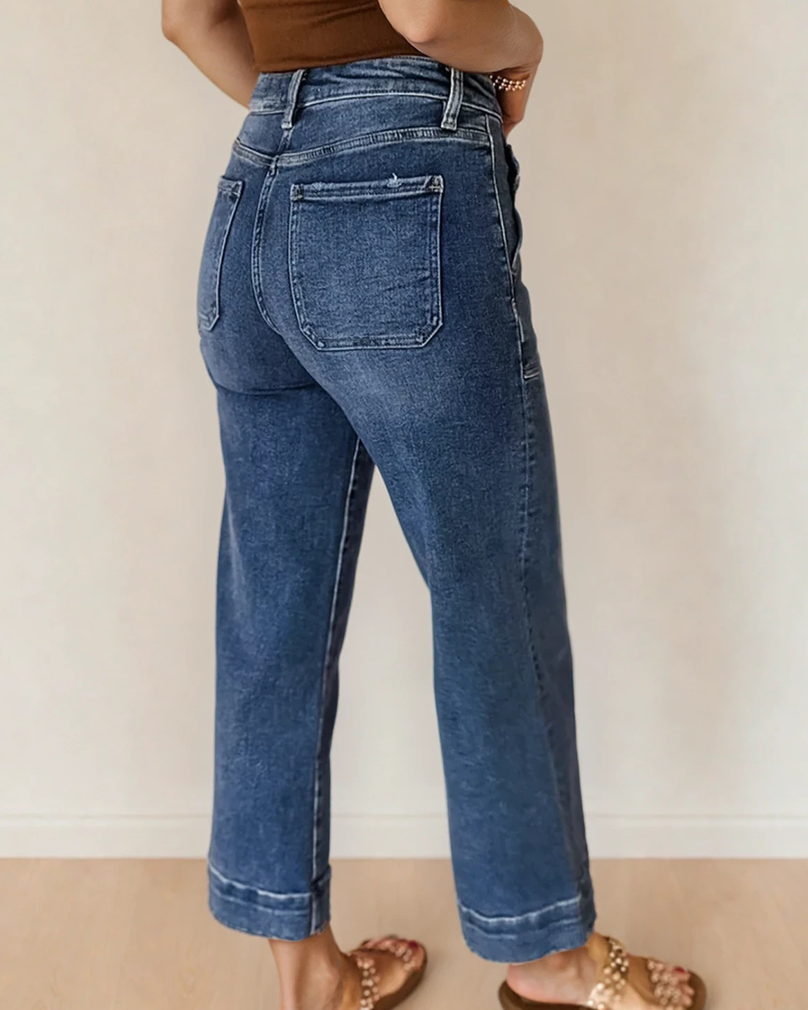 Willow Cropped High Rise Wide Leg Jeans