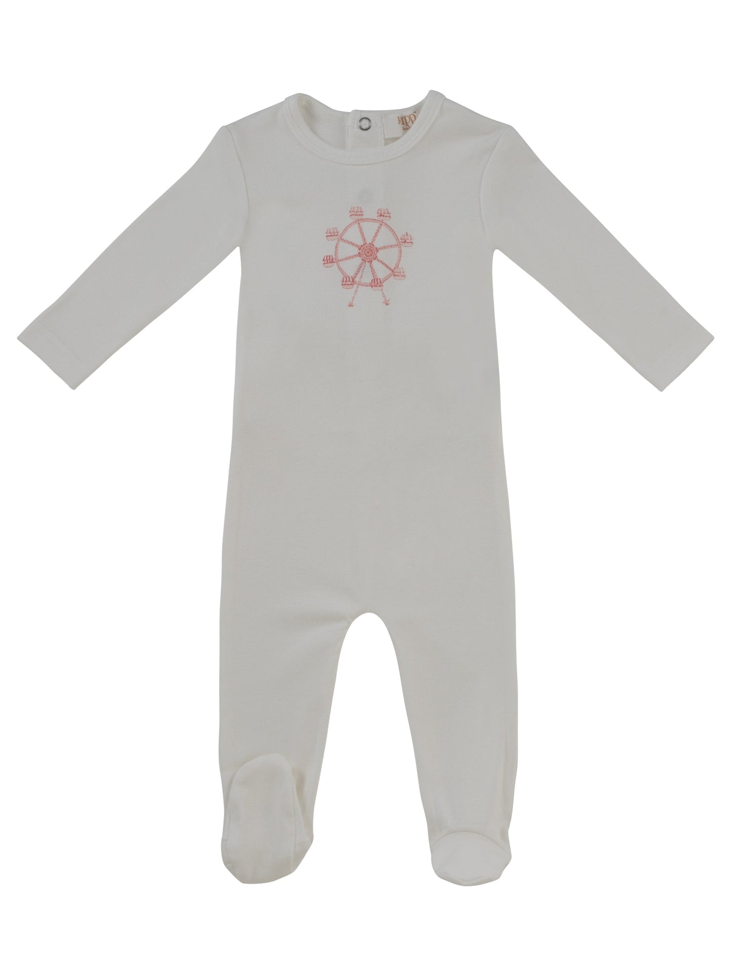 Carousel Footie - White Pink