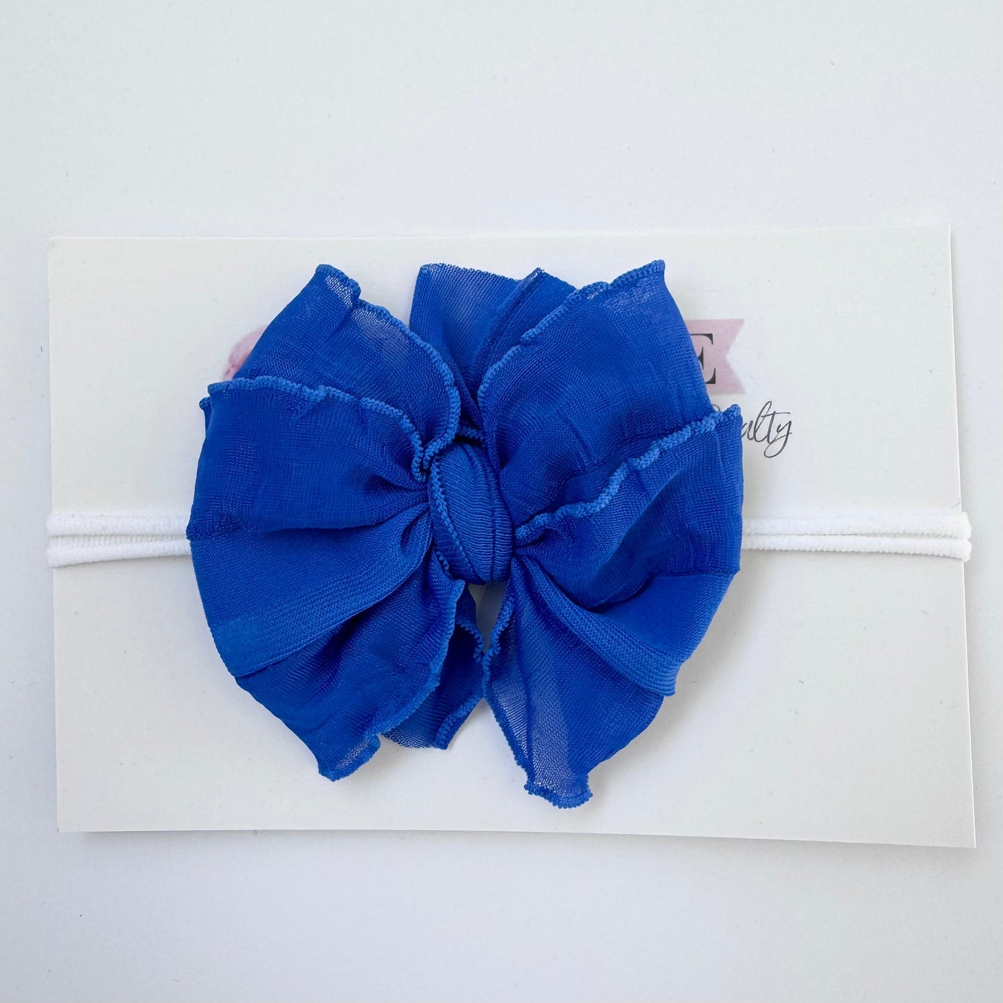 Skinny Mini Ruffled Headband- Royal Blue