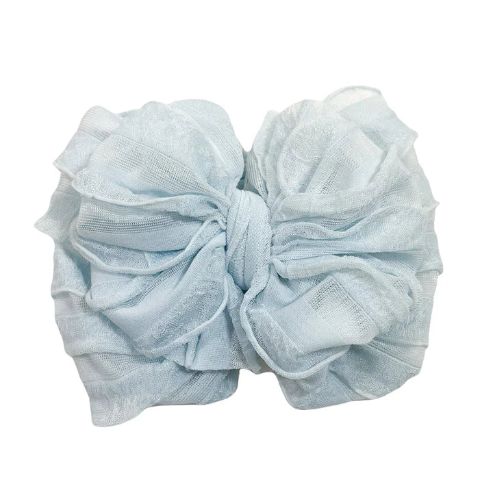 Ruffled Headband- Sky Blue