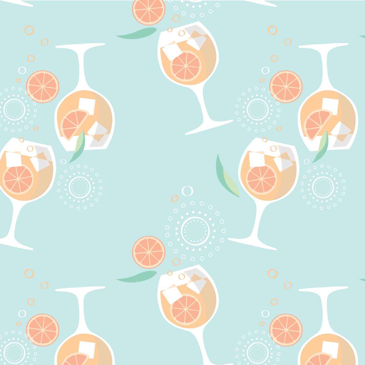 Amalfi Coast Aperol Spritz Seafoam Crib Sheet