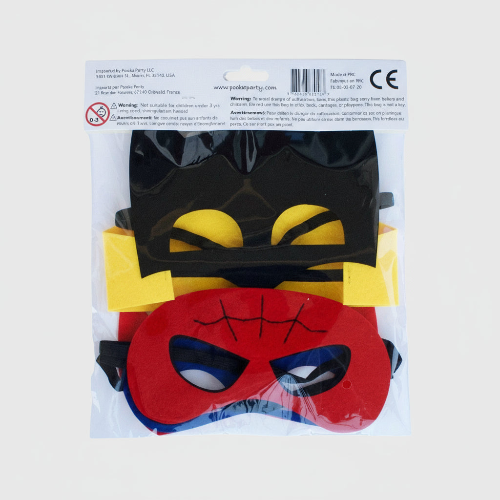 Superheroes felt masks (Set of 4)