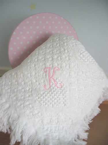 Monogrammed Cotton Throw Blanket