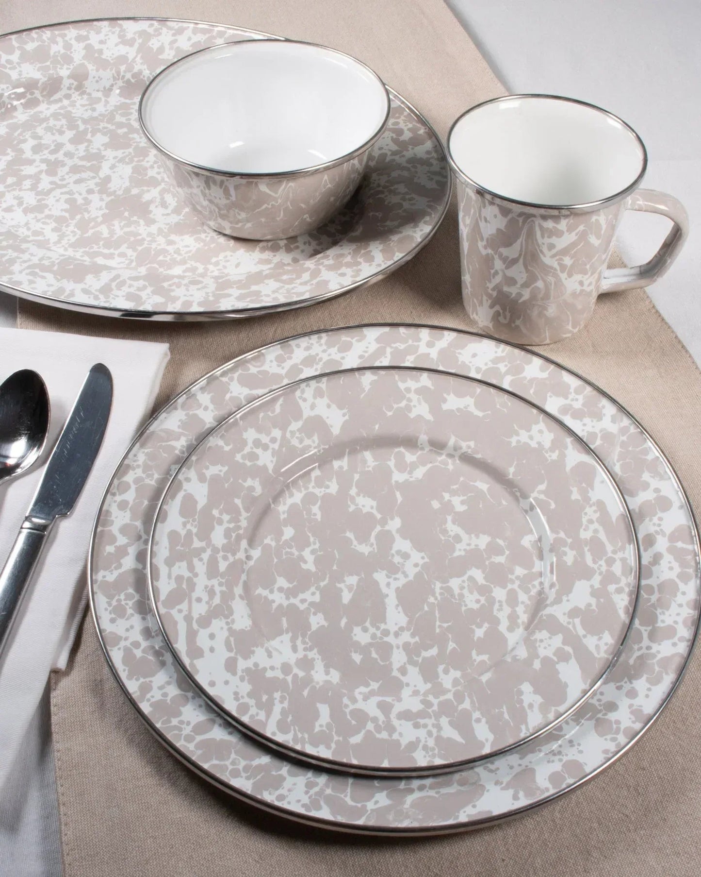 Taupe Swirl Cake Plate
