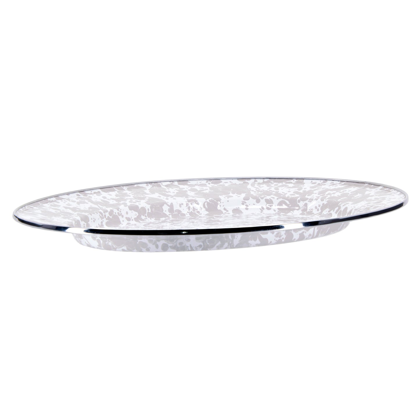 Taupe Swirl Oval Platter