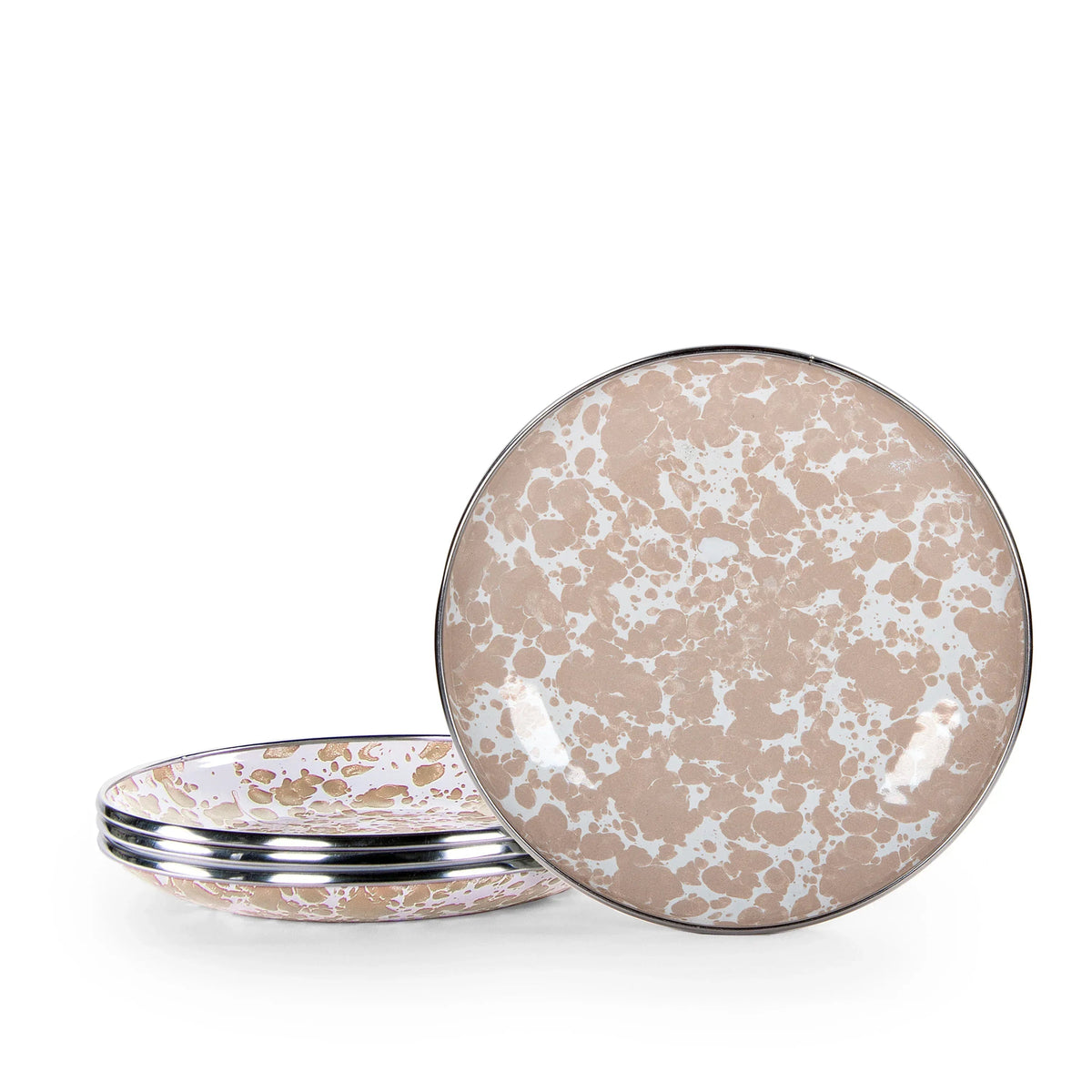 Taupe Swirl Appetizer Plates - Set of 4