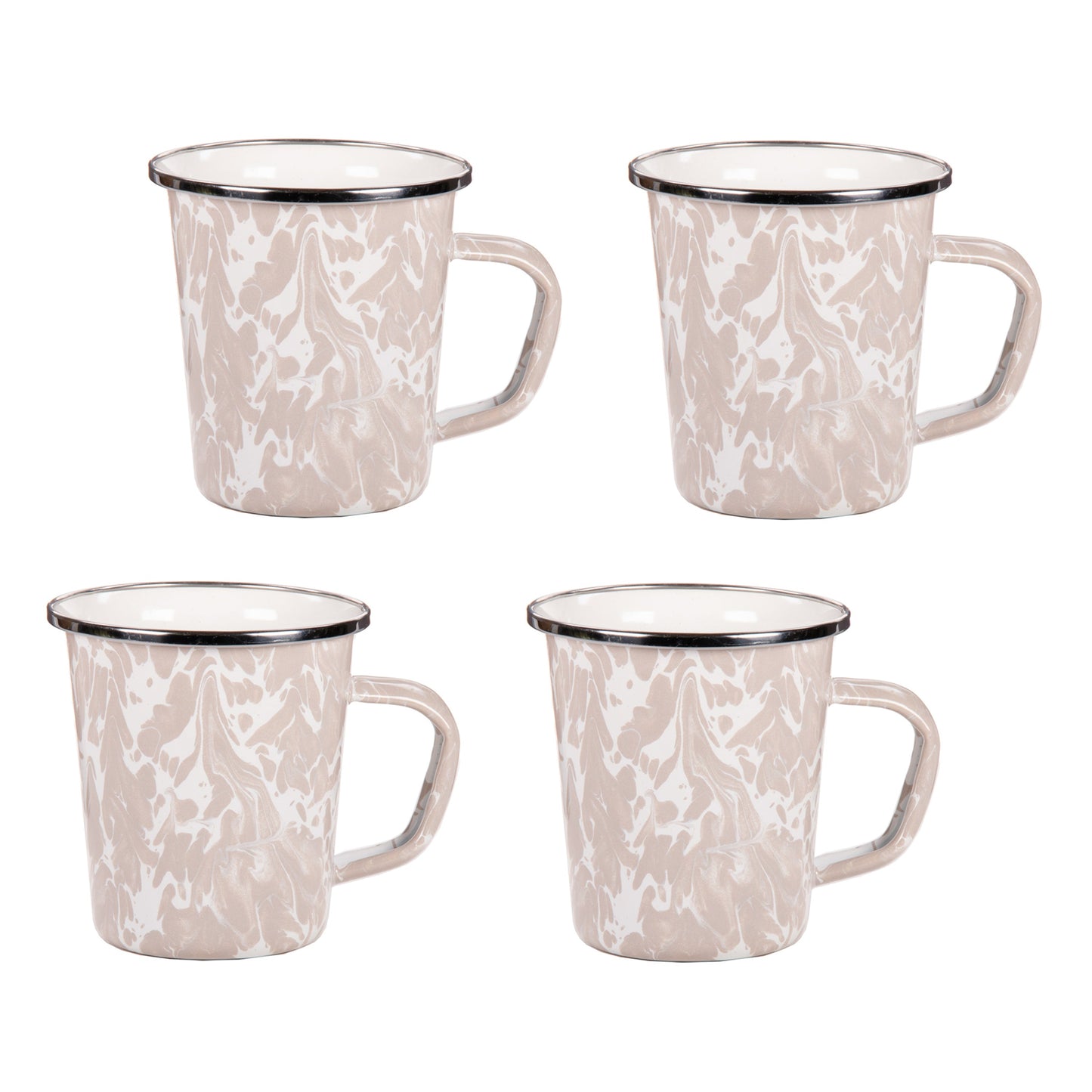 Taupe Swirl 16 oz Latte Mugs - Set of 4