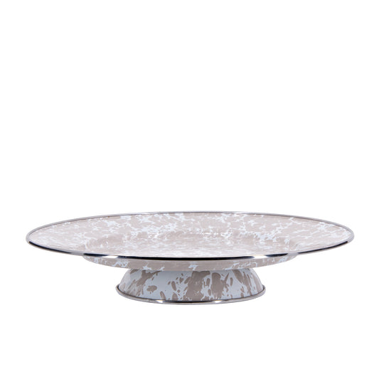 Swirl Cake Plate, Taupe