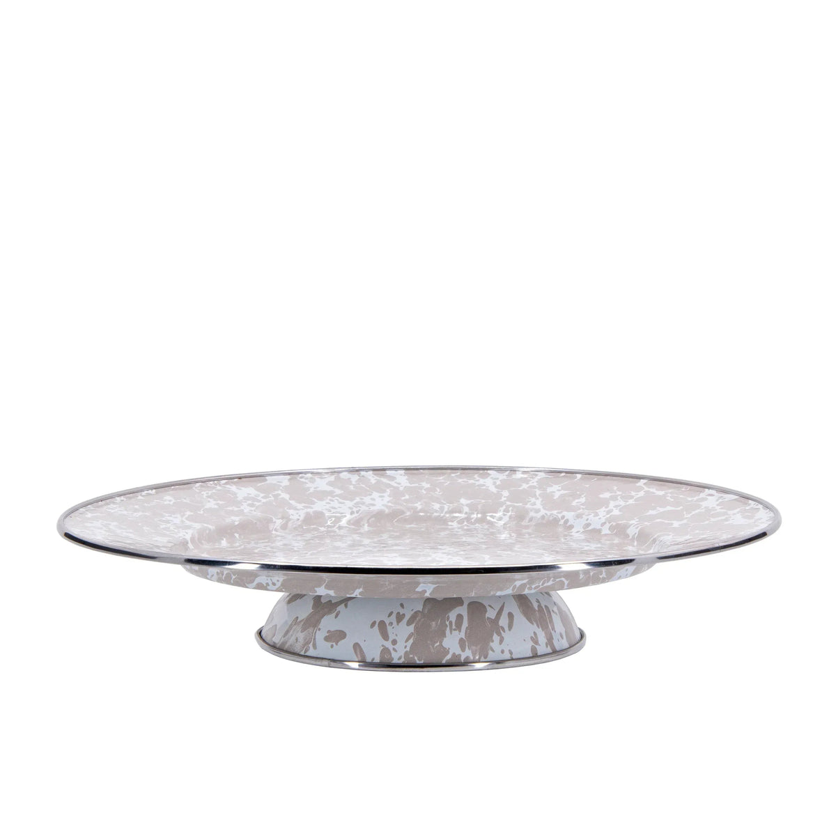 Taupe Swirl Cake Plate