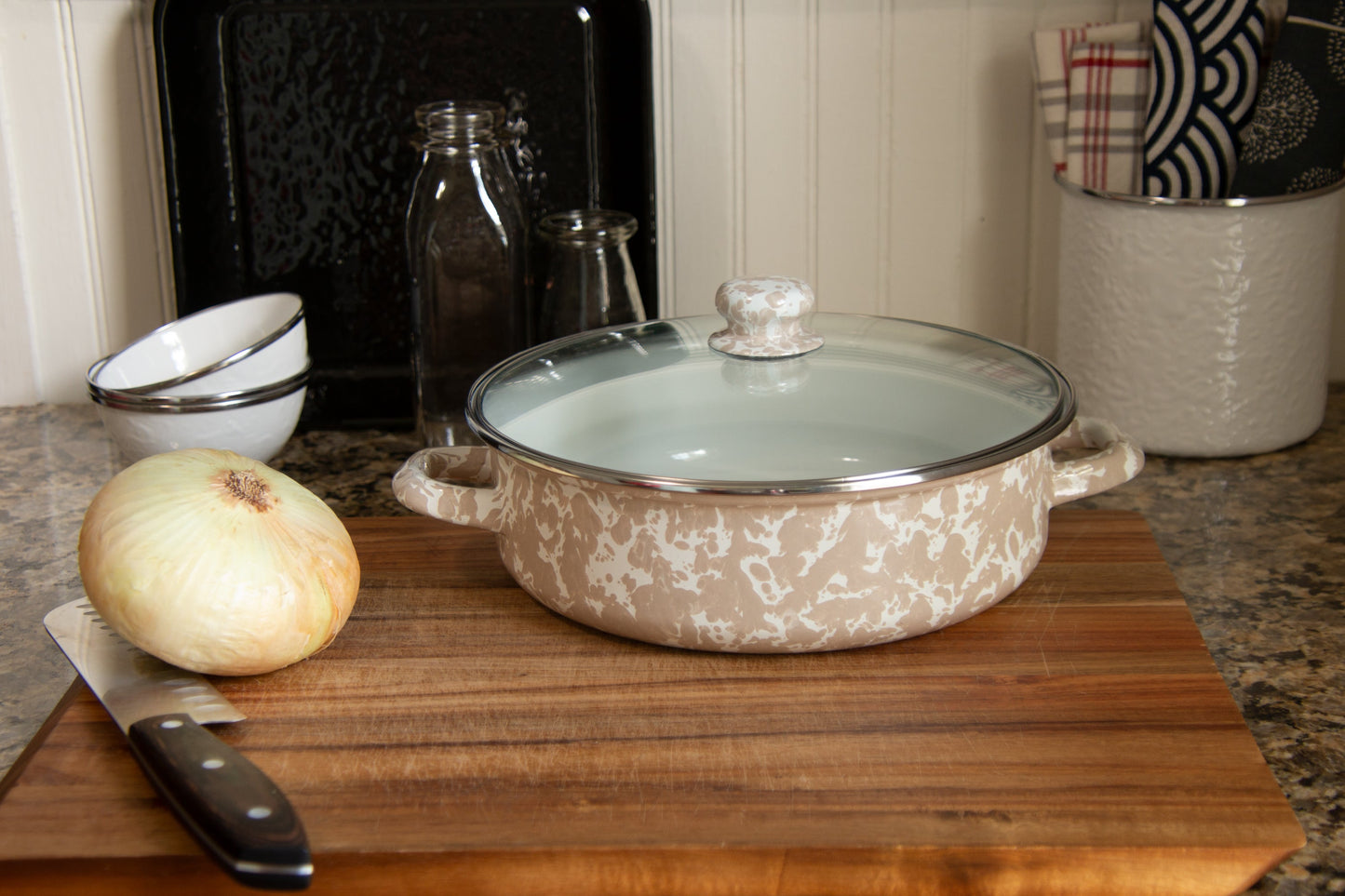 Taupe Swirl Small Saute Pan