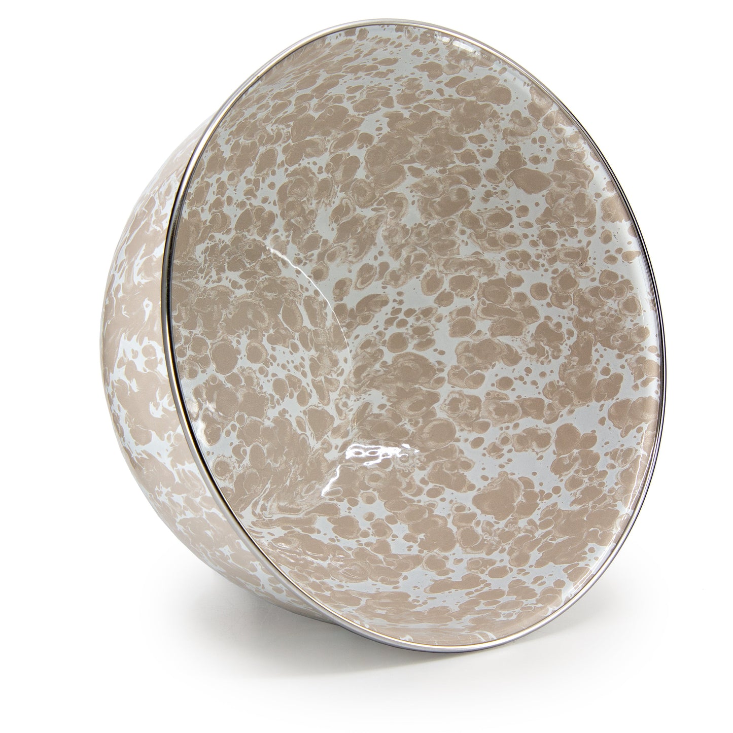 Taupe Swirl Large Salad Bowl