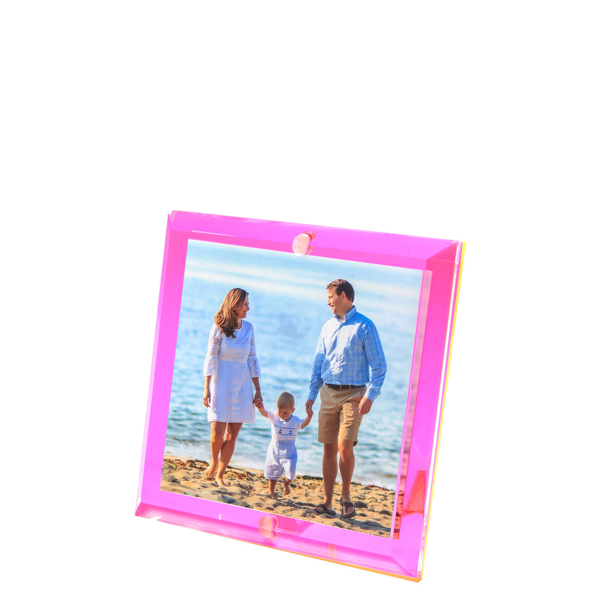 Hot Pink Acrylic 4" x 4" Beveled Frame