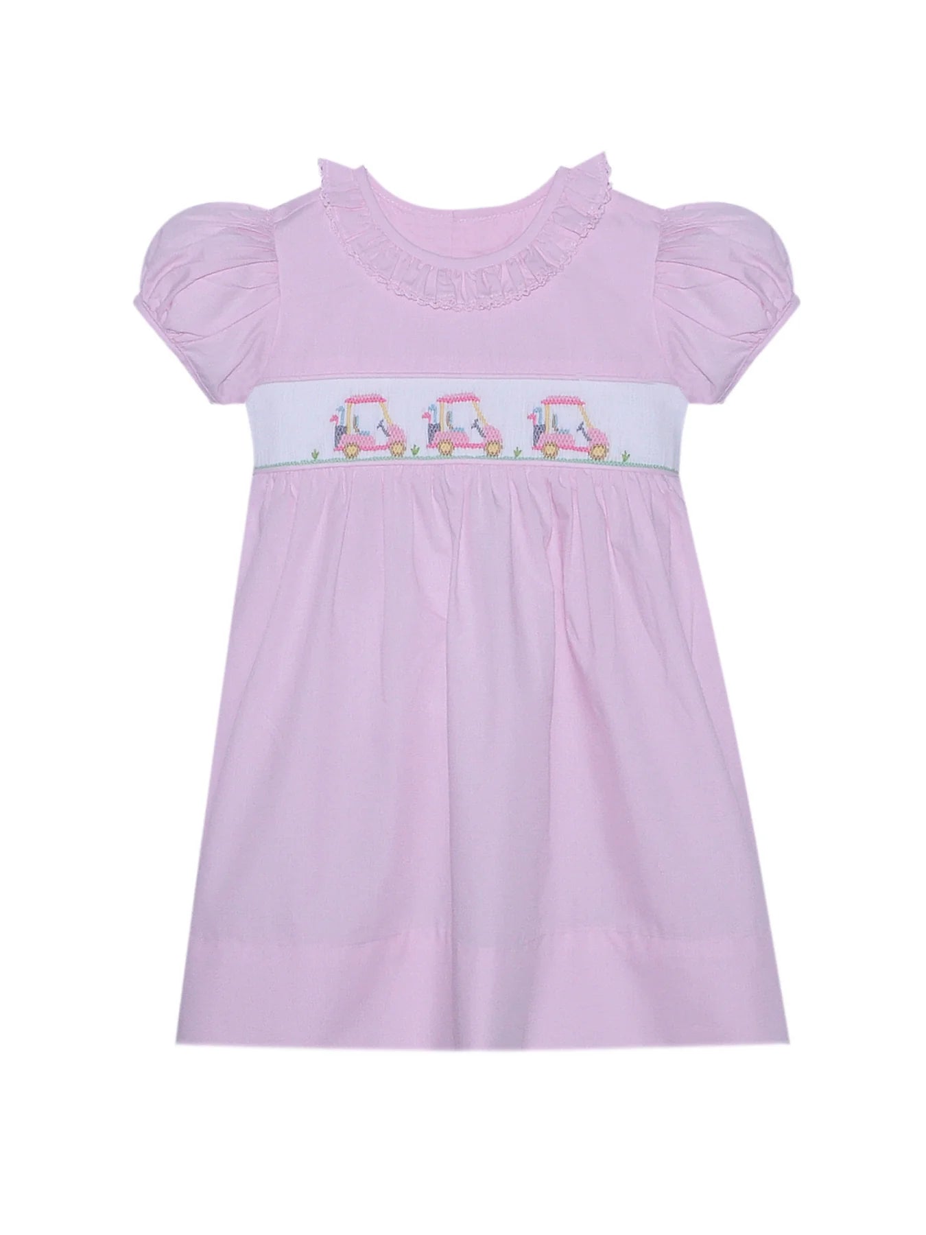Golf Cart Smocked Dress – Pink