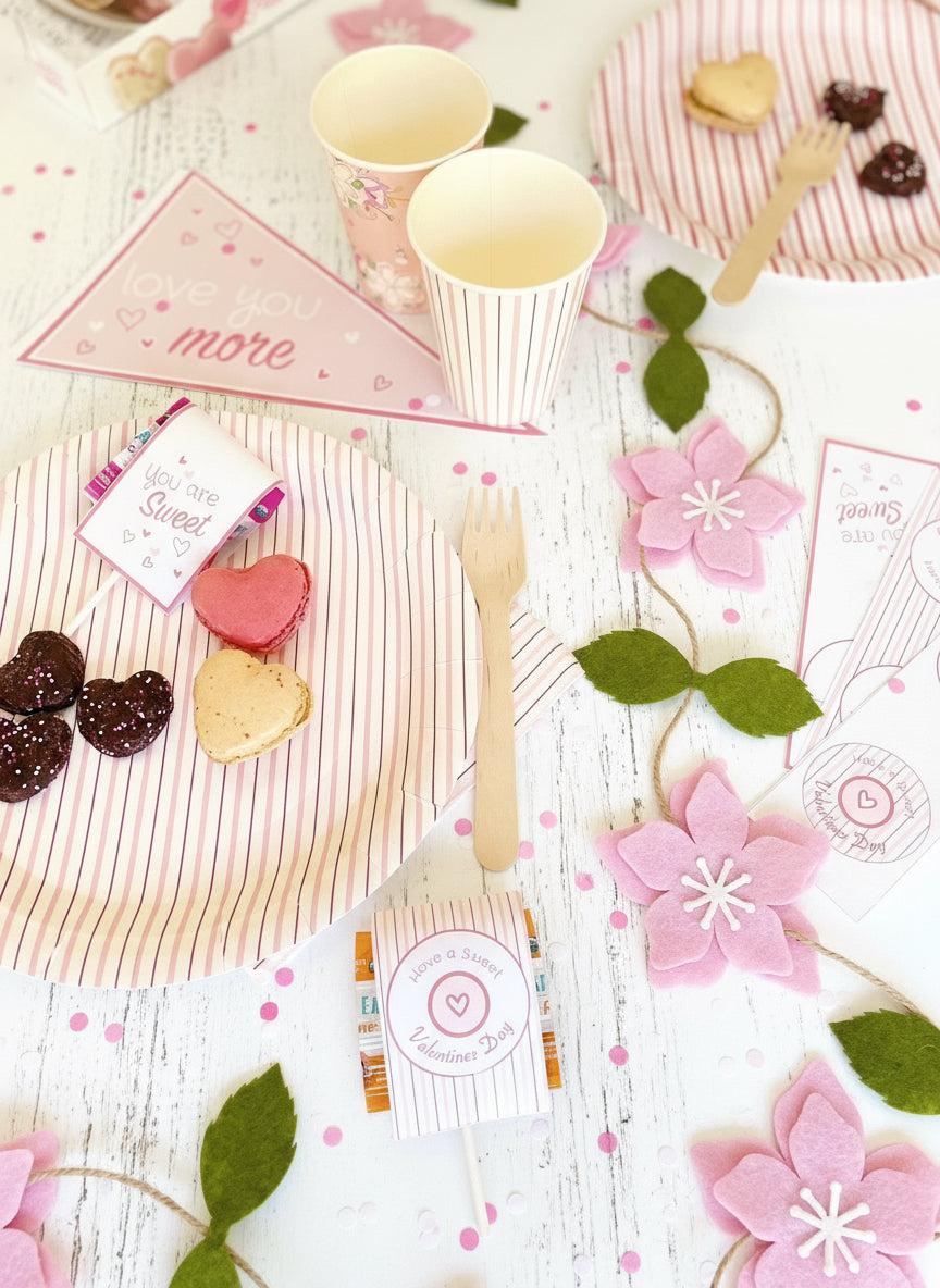 Pink Fine Stripes Cups (Set of 8)