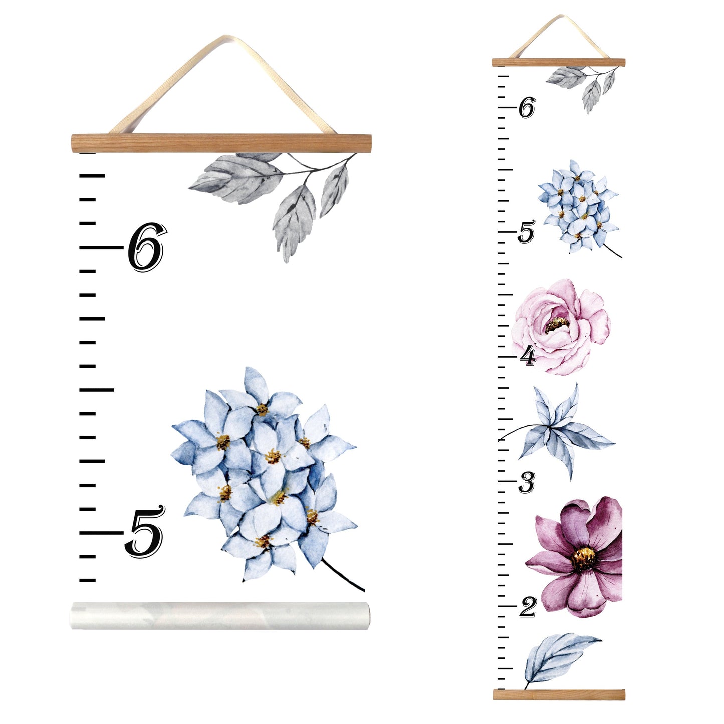 Canvas Kids Growth Chart - Vintage Floral
