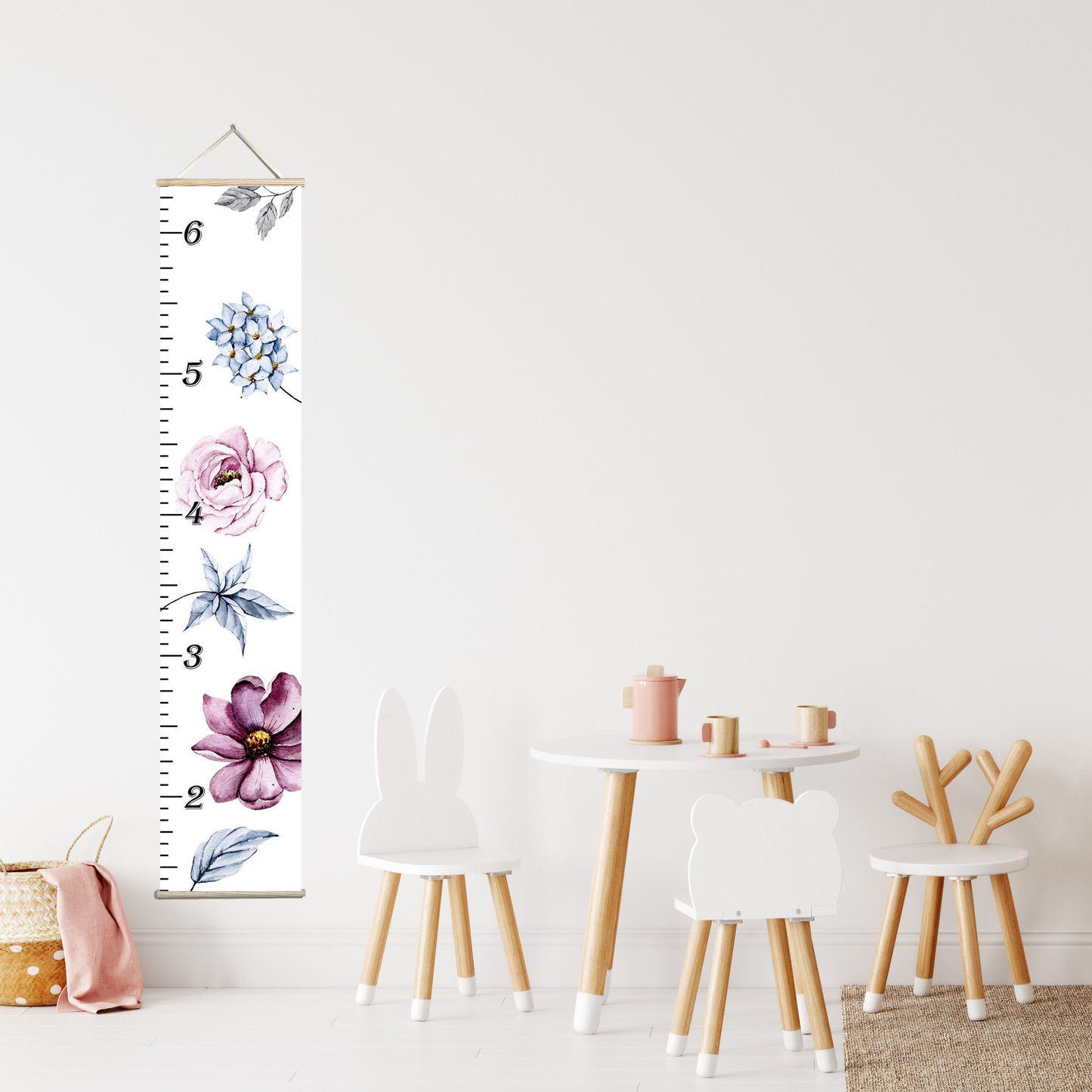 Canvas Kids Growth Chart - Vintage Floral