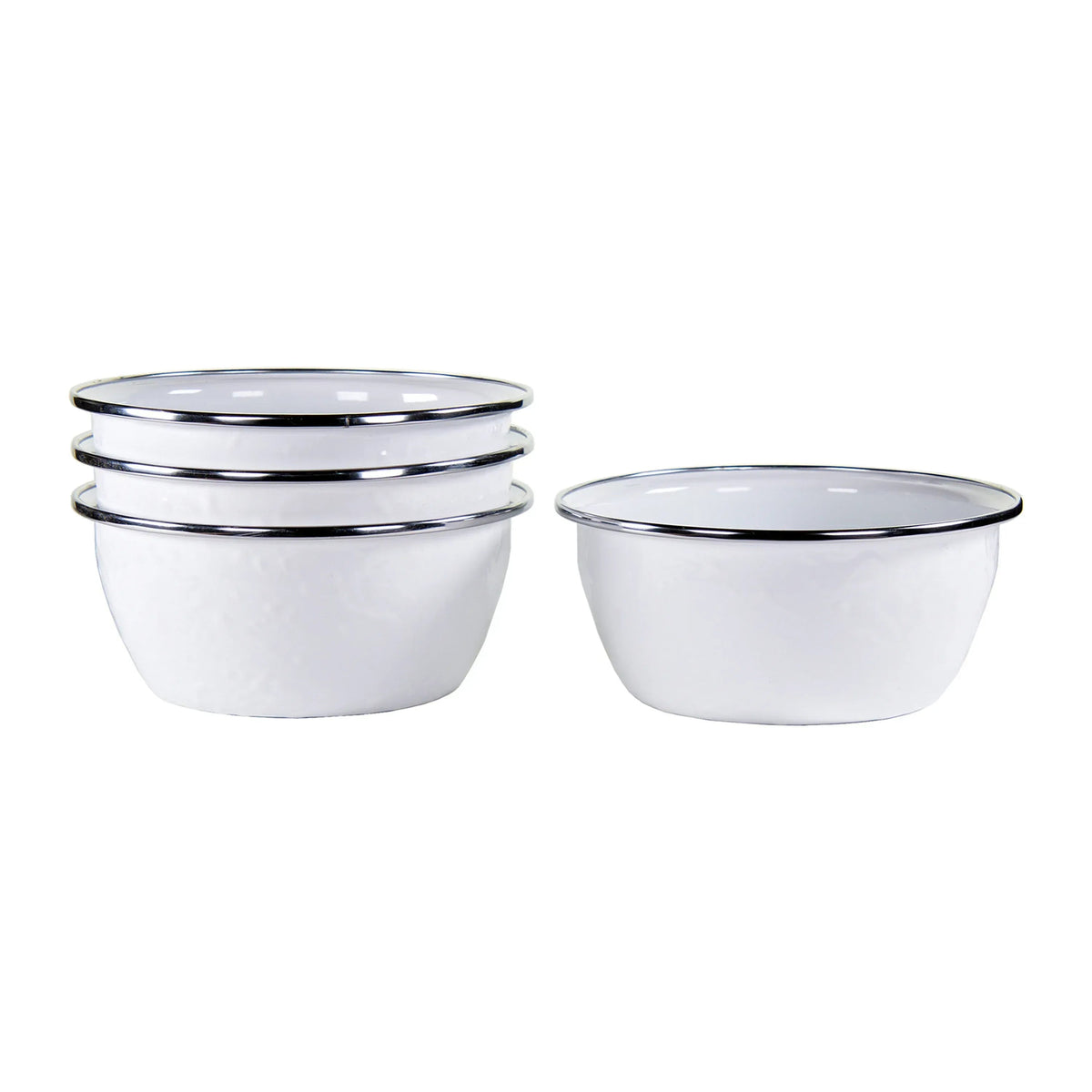 Solid White Salad Bowls - Set of 4