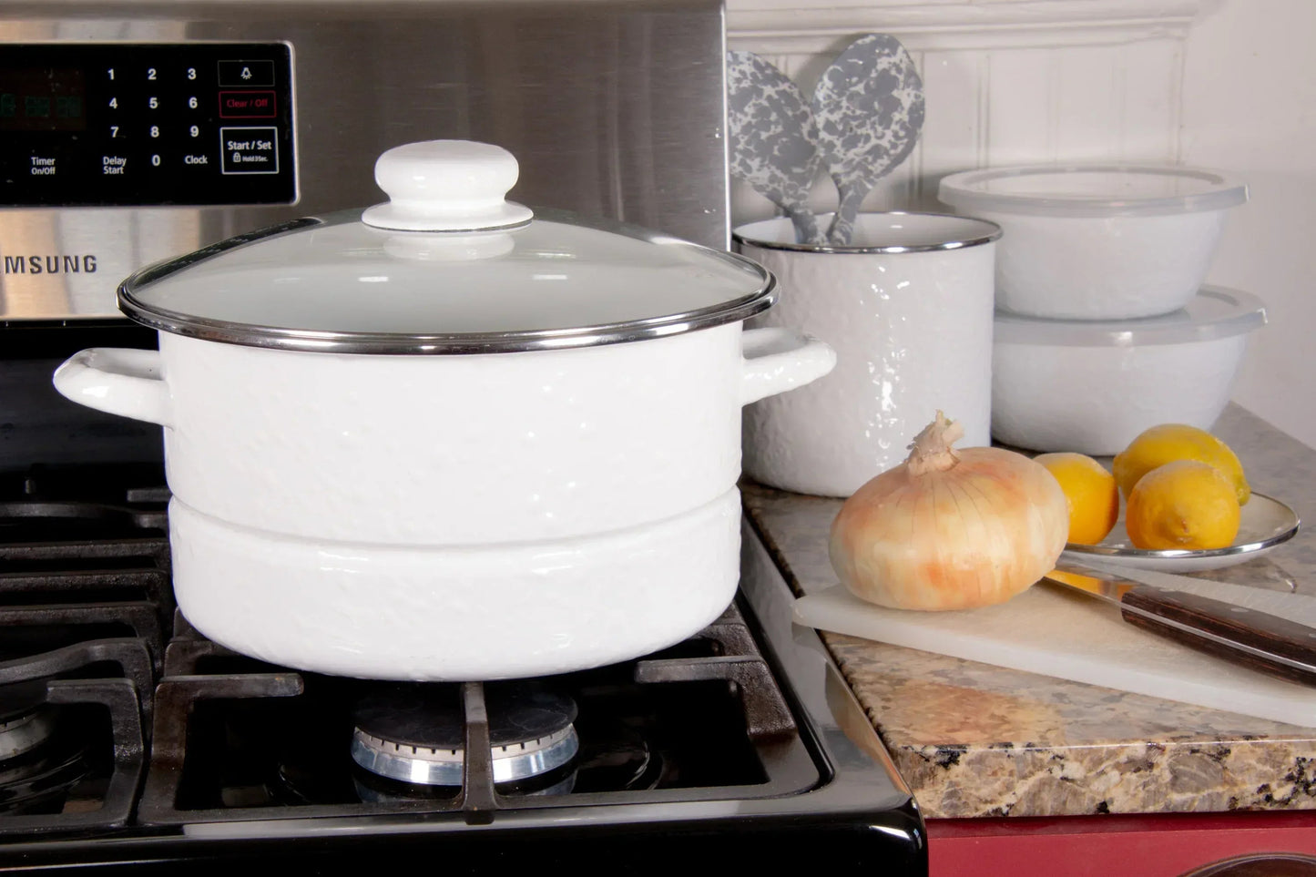 Solid White 6 qt Stock Pot