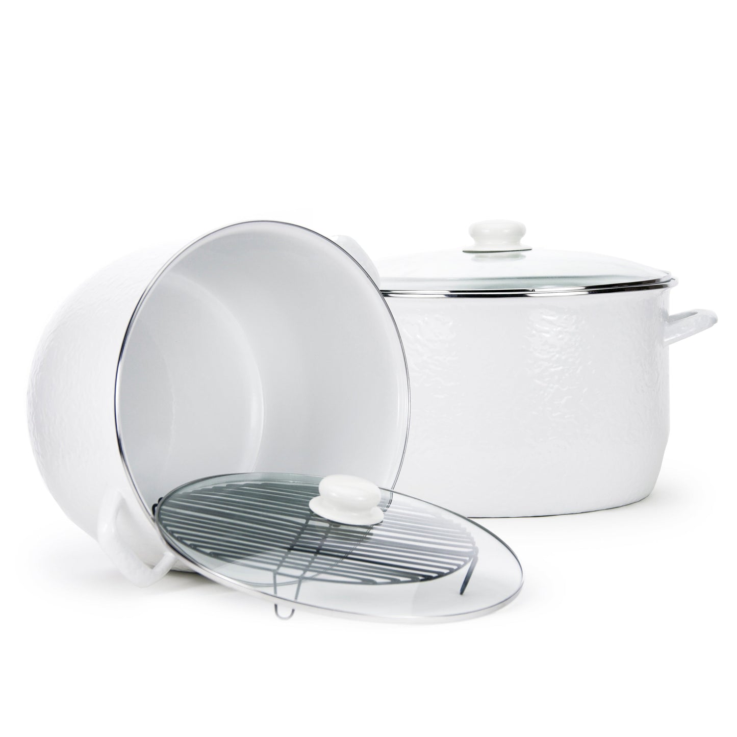 Solid 18 Qt Stock Pot, White