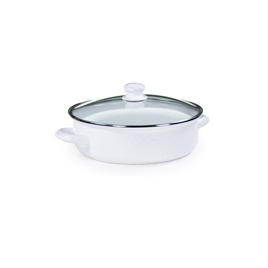 White Solid Small Saute Pan