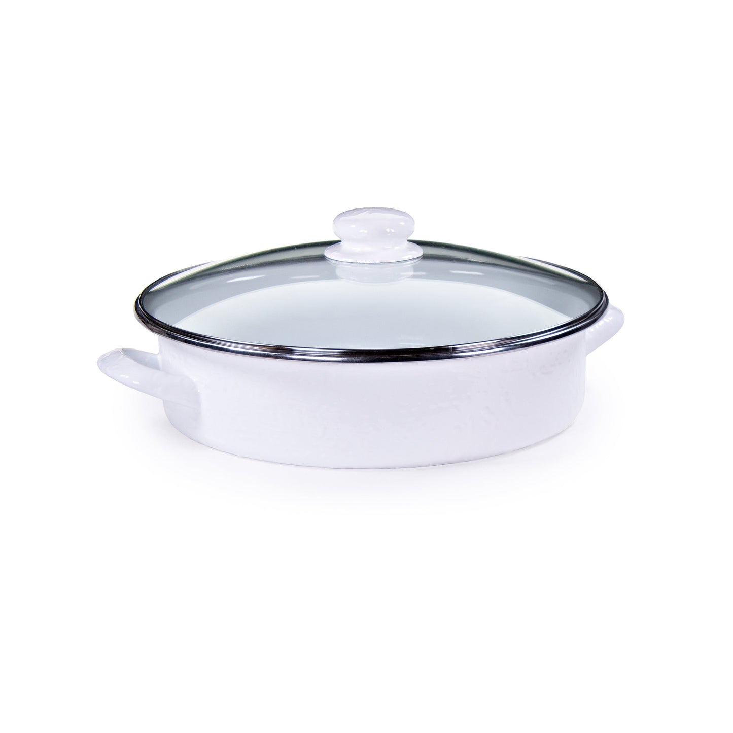 White Solid Large Saute Pan