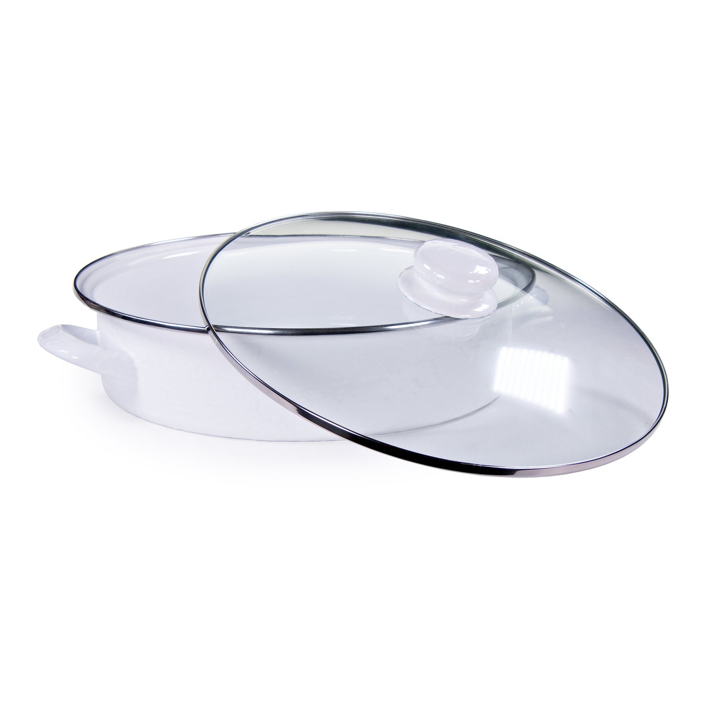 White Solid Large Saute Pan