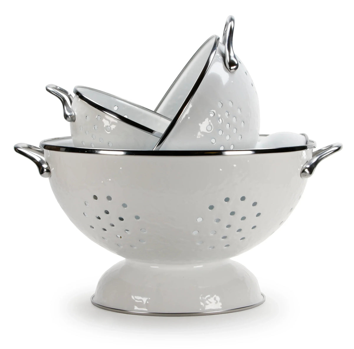 Solid White Set of Colanders