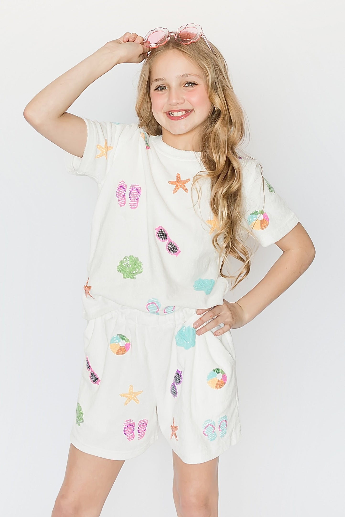 White Beach Terry Cloth Kid Top