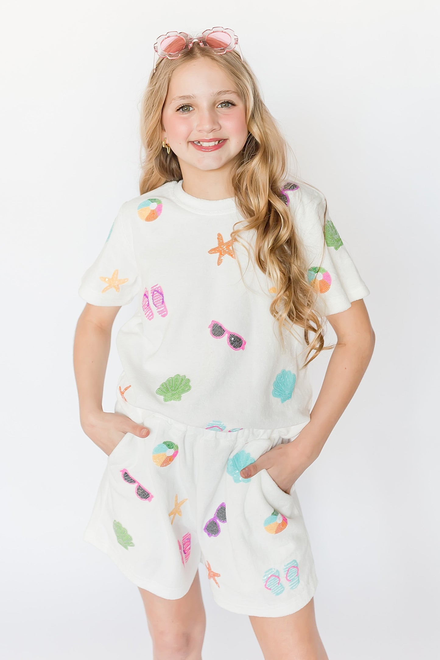 White Beach Terry Cloth Kid Top