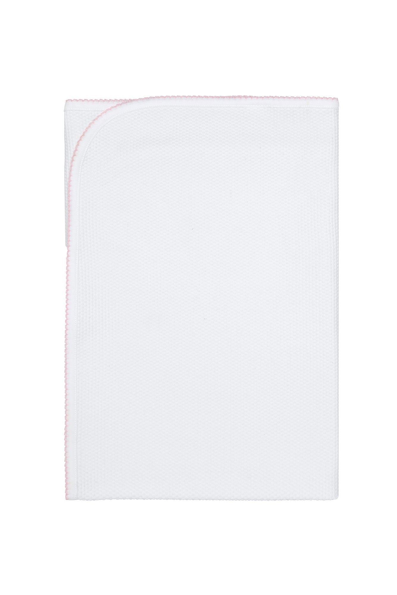 White Bubble Baby Blanket - White Picot Trim