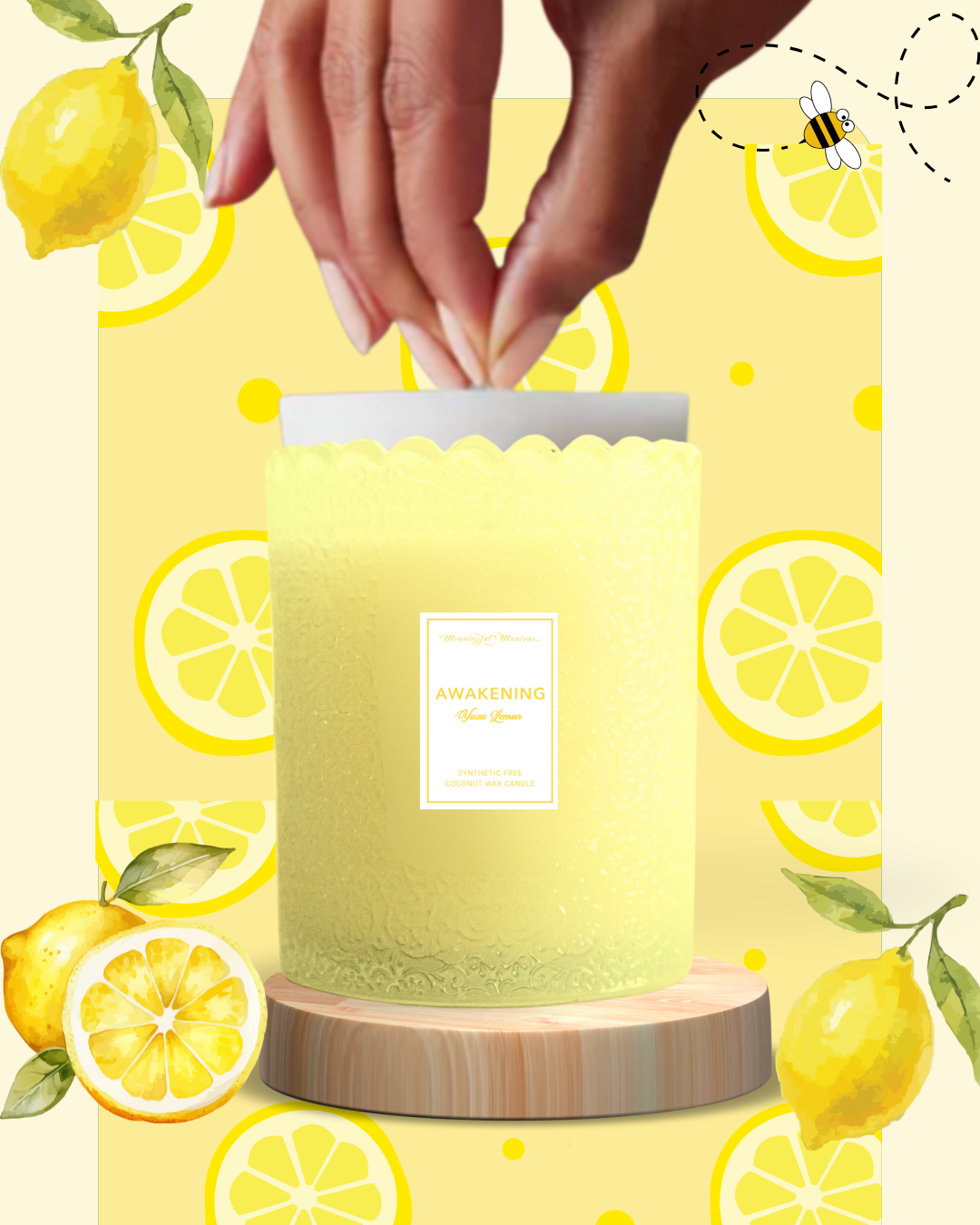 Yuzu Lemon Natural Candle 8oz Kaia Collection Refill