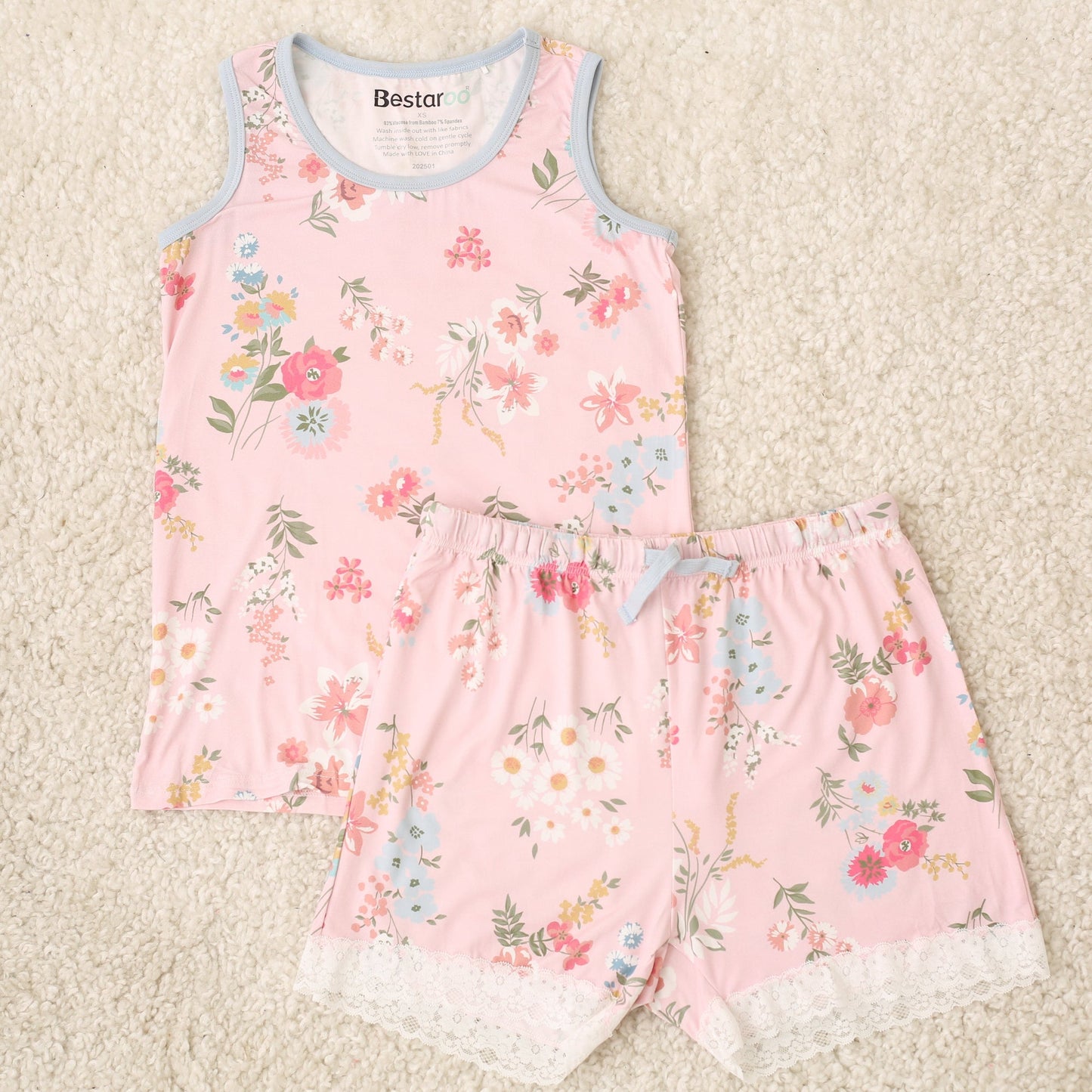 Ditzy Floral Mom Shorts set