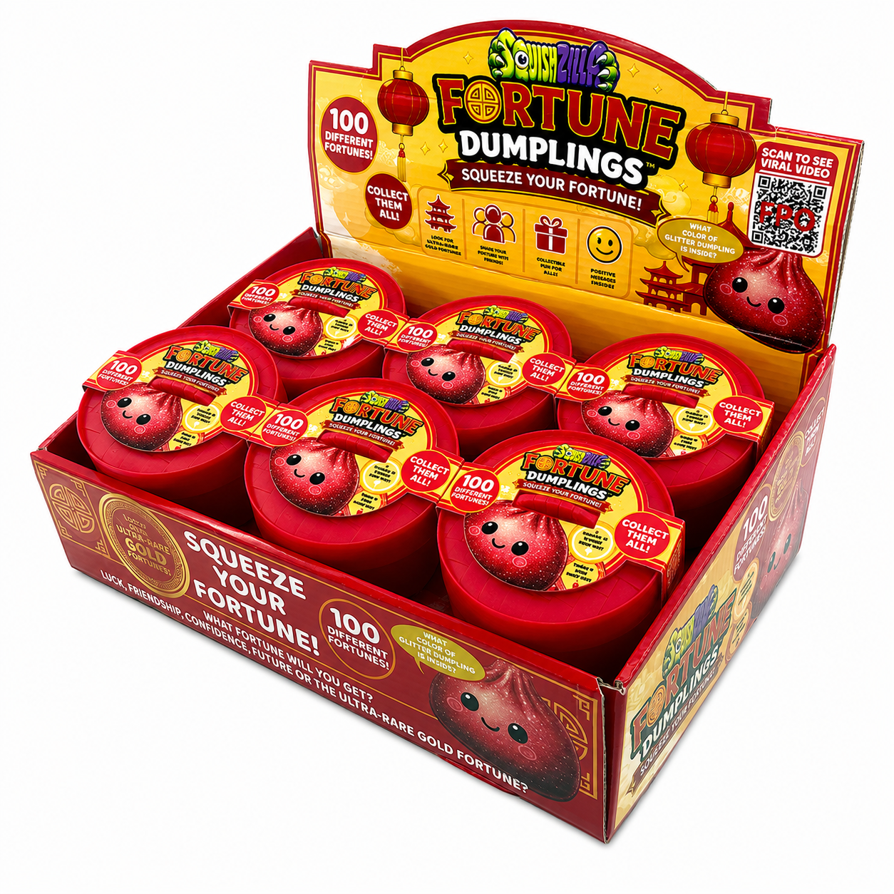 SquishZilla Mystery Fortune Dumpling Squishy | Fortune Message Sensory Fidget Toy