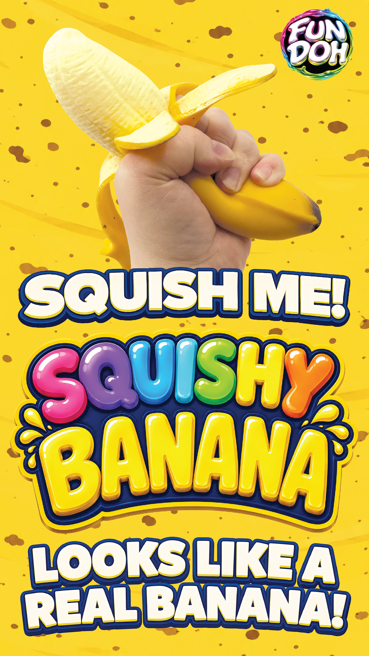 FUN DOH Realistic Banana Squishy – Slow-Rise Sensory Fidget Toy