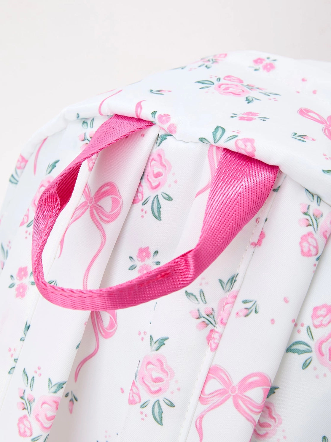 Pink Bow & Floral Ruffle Backpack | Girls School Backpack | Boutique Book Bag