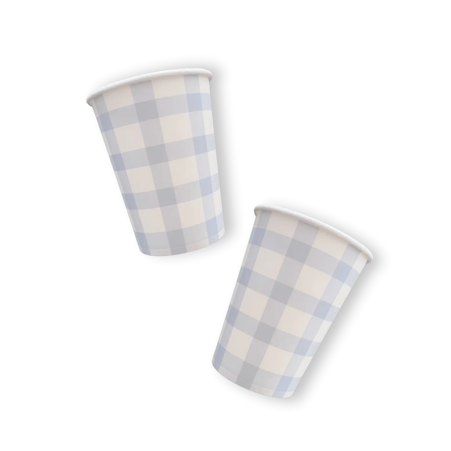 Baby Blue Gingham Cups (12pcs)