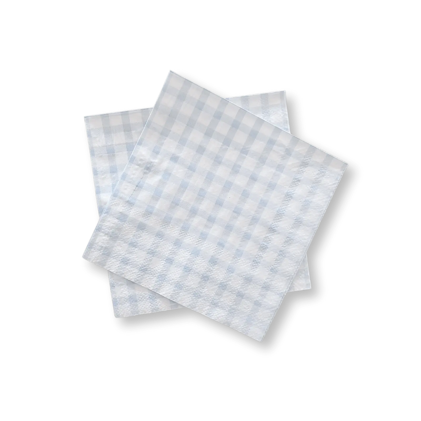Baby Blue Small Gingham Cocktail Napkins (24pcs)