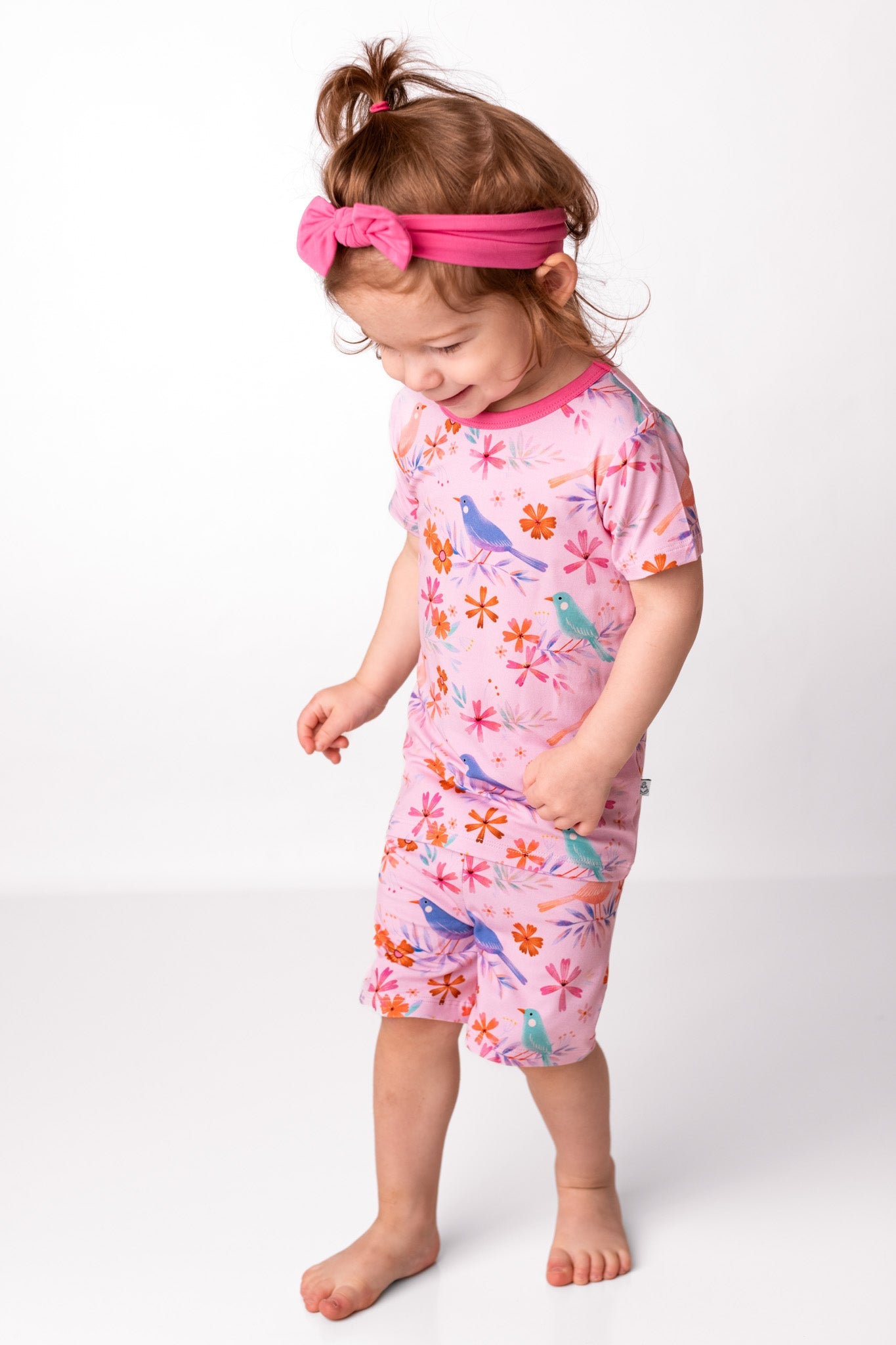Blooming Birds | Two-Piece Bamboo Short Sleeve Toddler & Kids Set