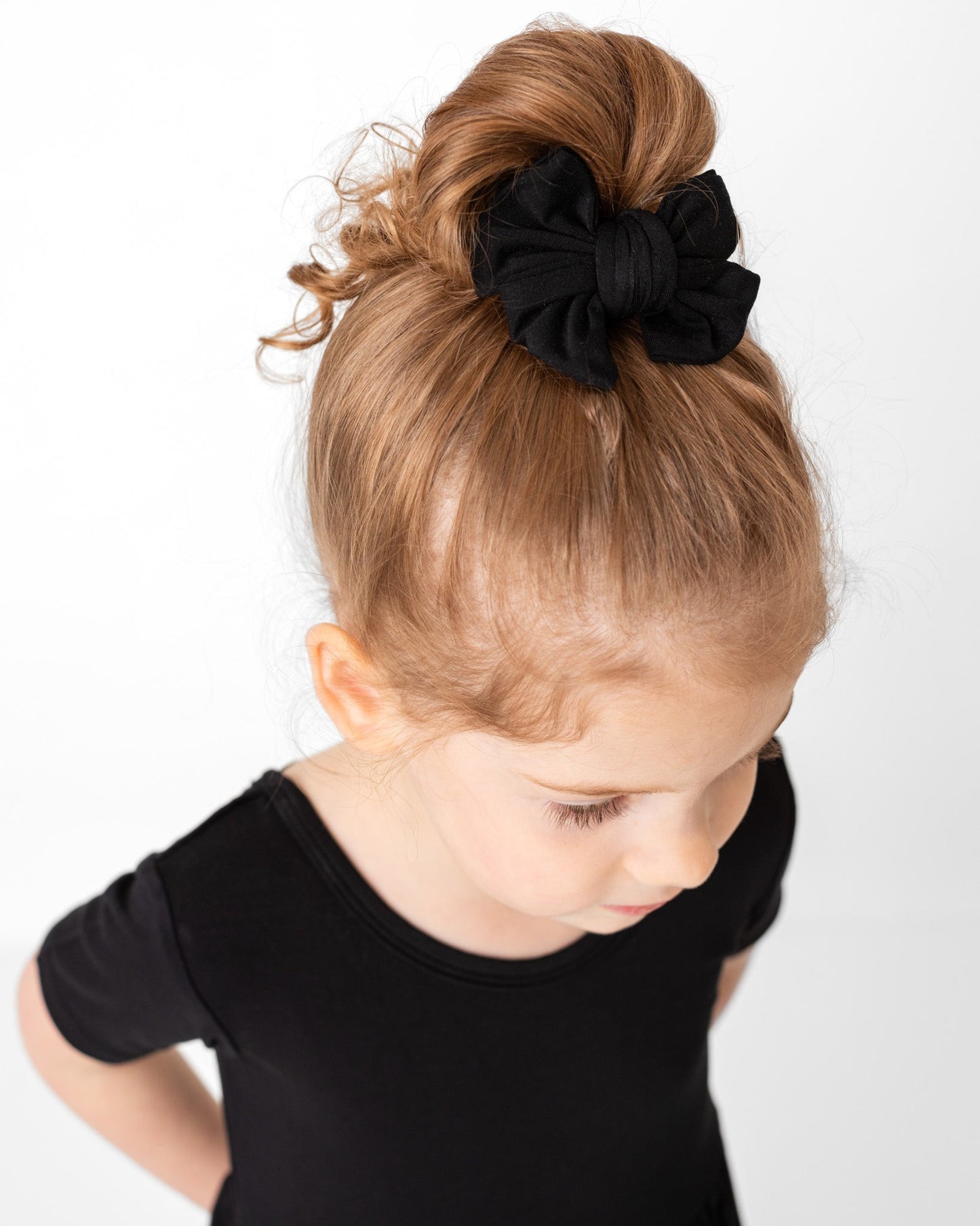 Black | Toddler Bamboo Clip on Bow