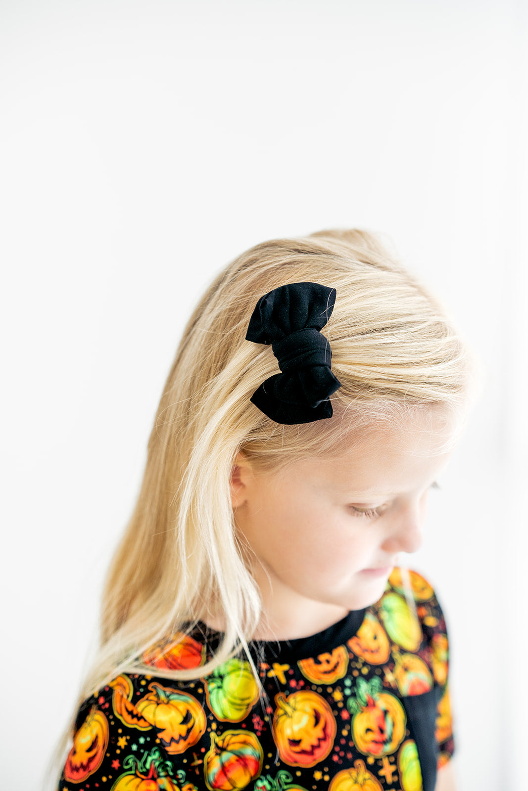 Black | Toddler Bamboo Clip on Bow