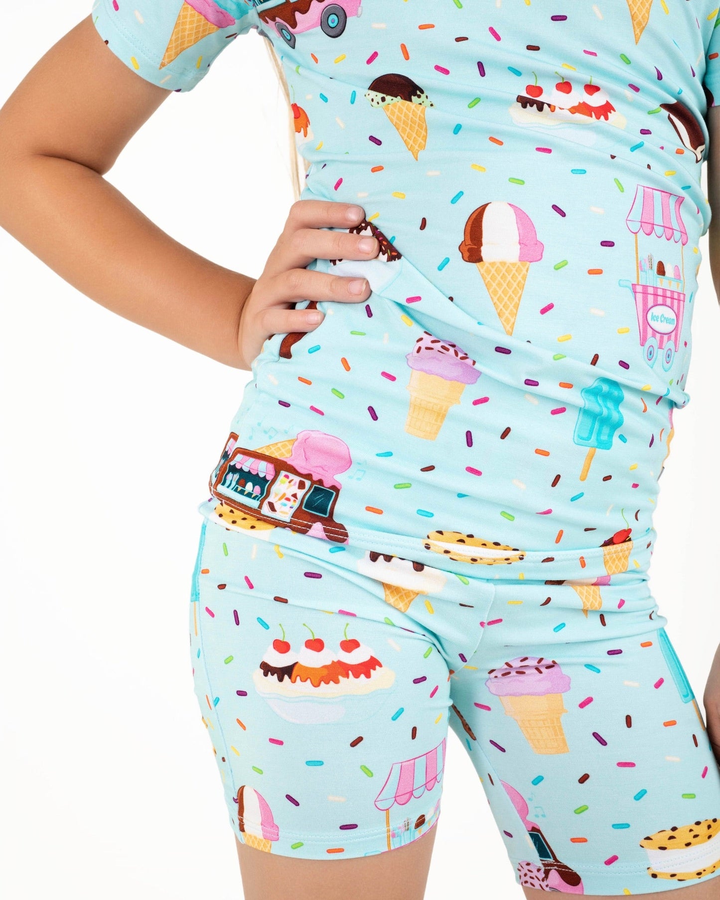 Cotton Candy Ice Cream | Two-Piece Bamboo Short Sleeve Toddler & Kids Set