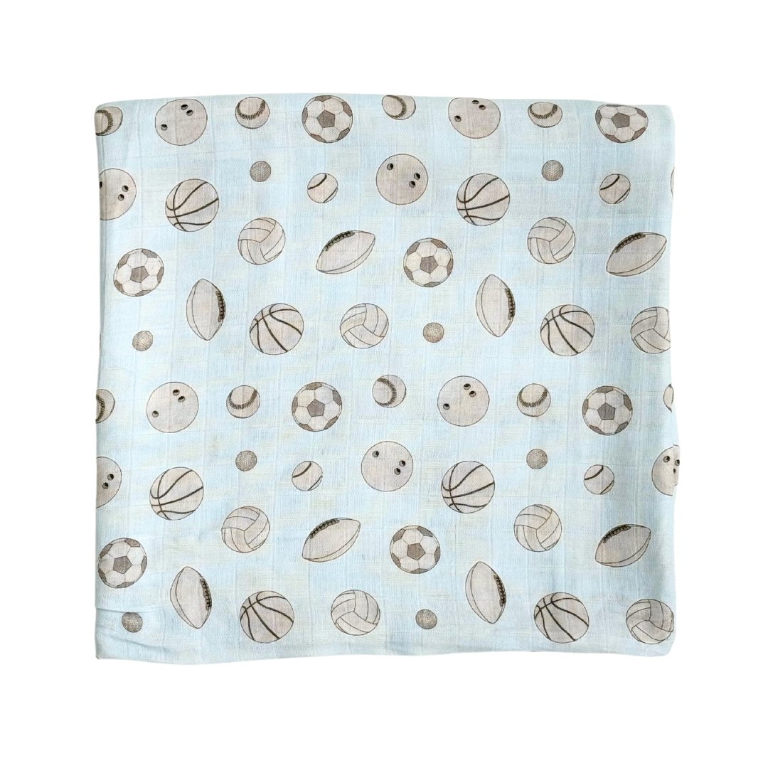 Bamboo Muslin Swaddle Blanket in The Fun-gis