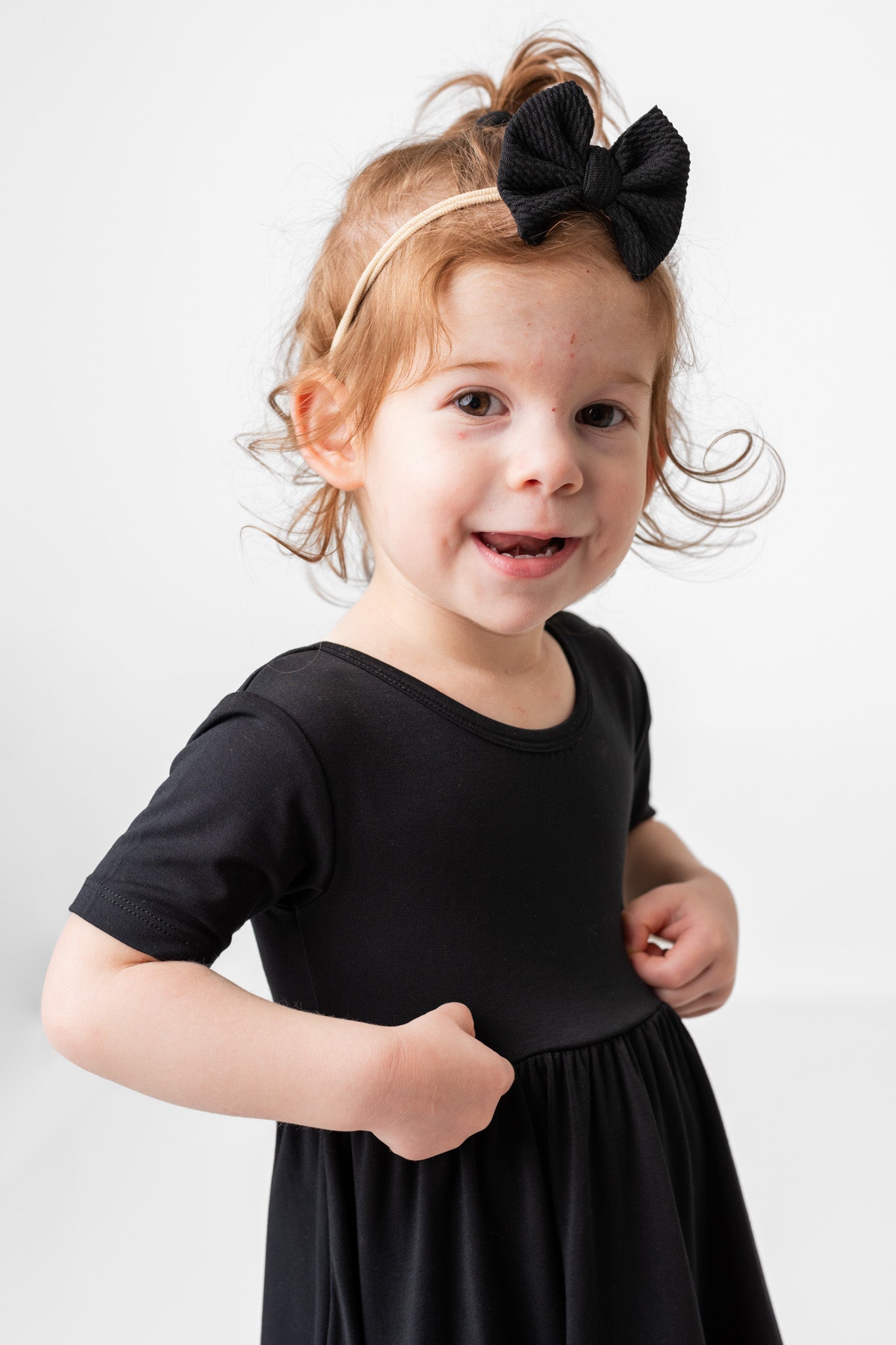 Black | Baby Girl Nylon Bow