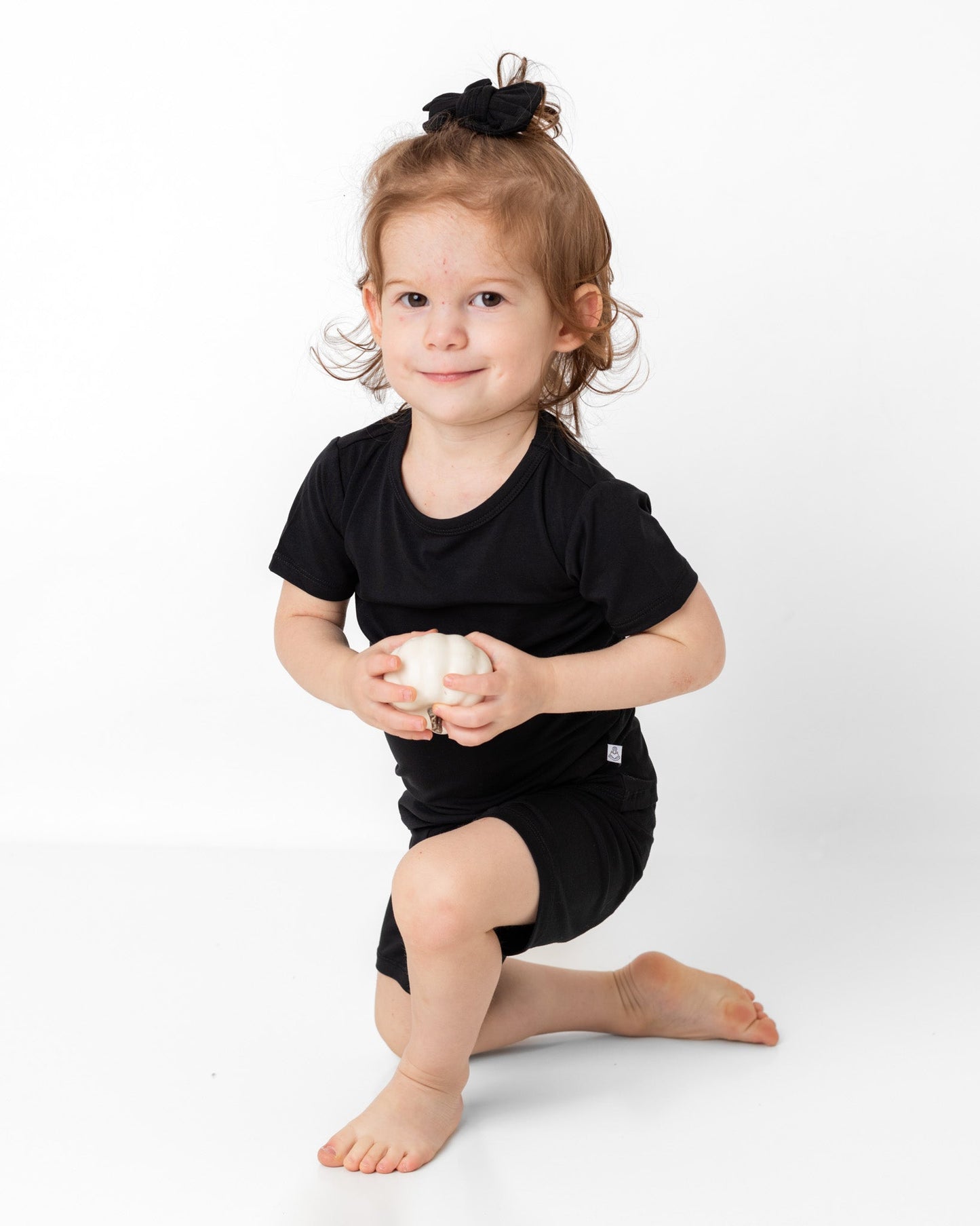 Black | Two-Piece Bamboo Short Sleeve Toddler & Kids Set