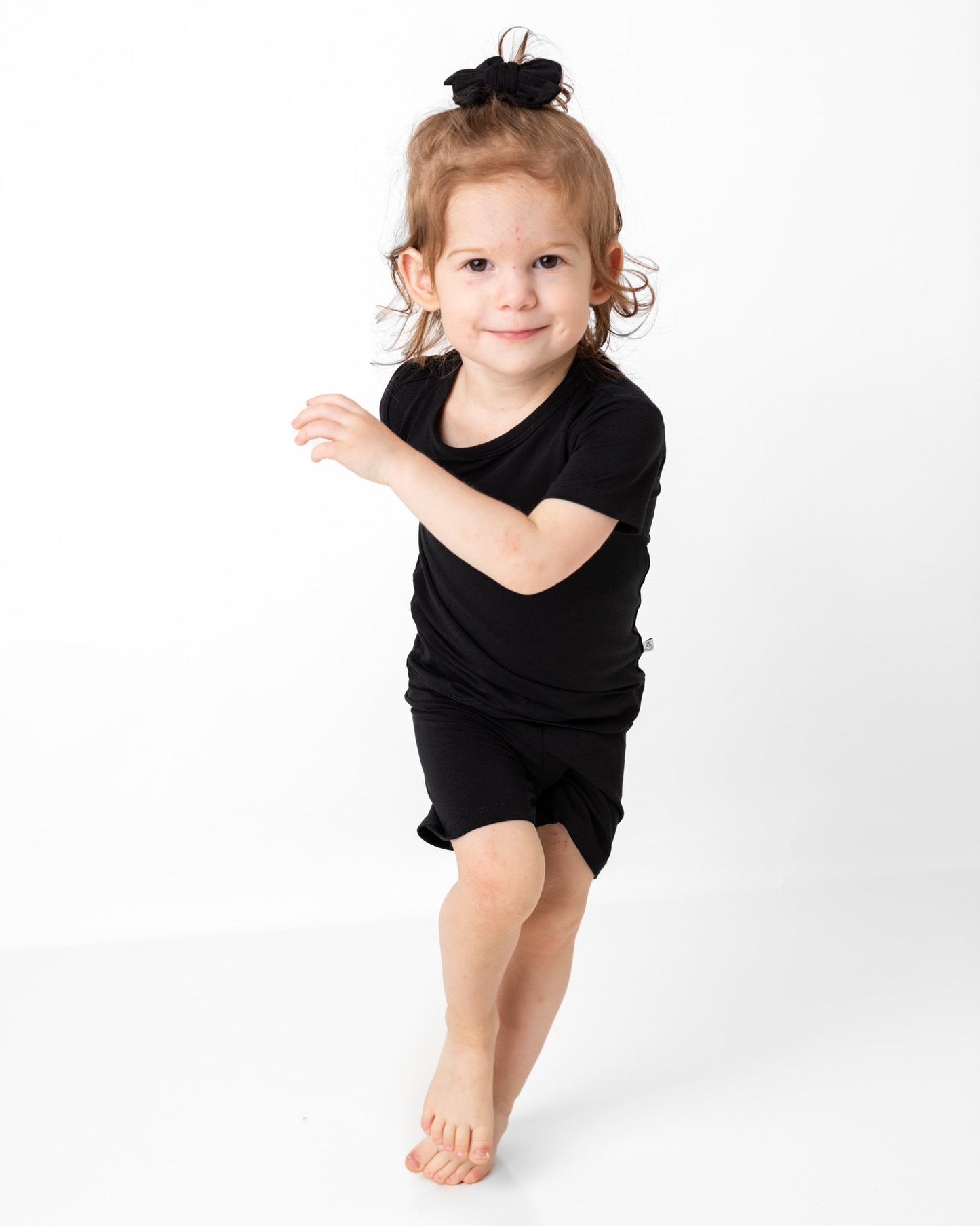 Black | Two-Piece Bamboo Short Sleeve Toddler & Kids Set