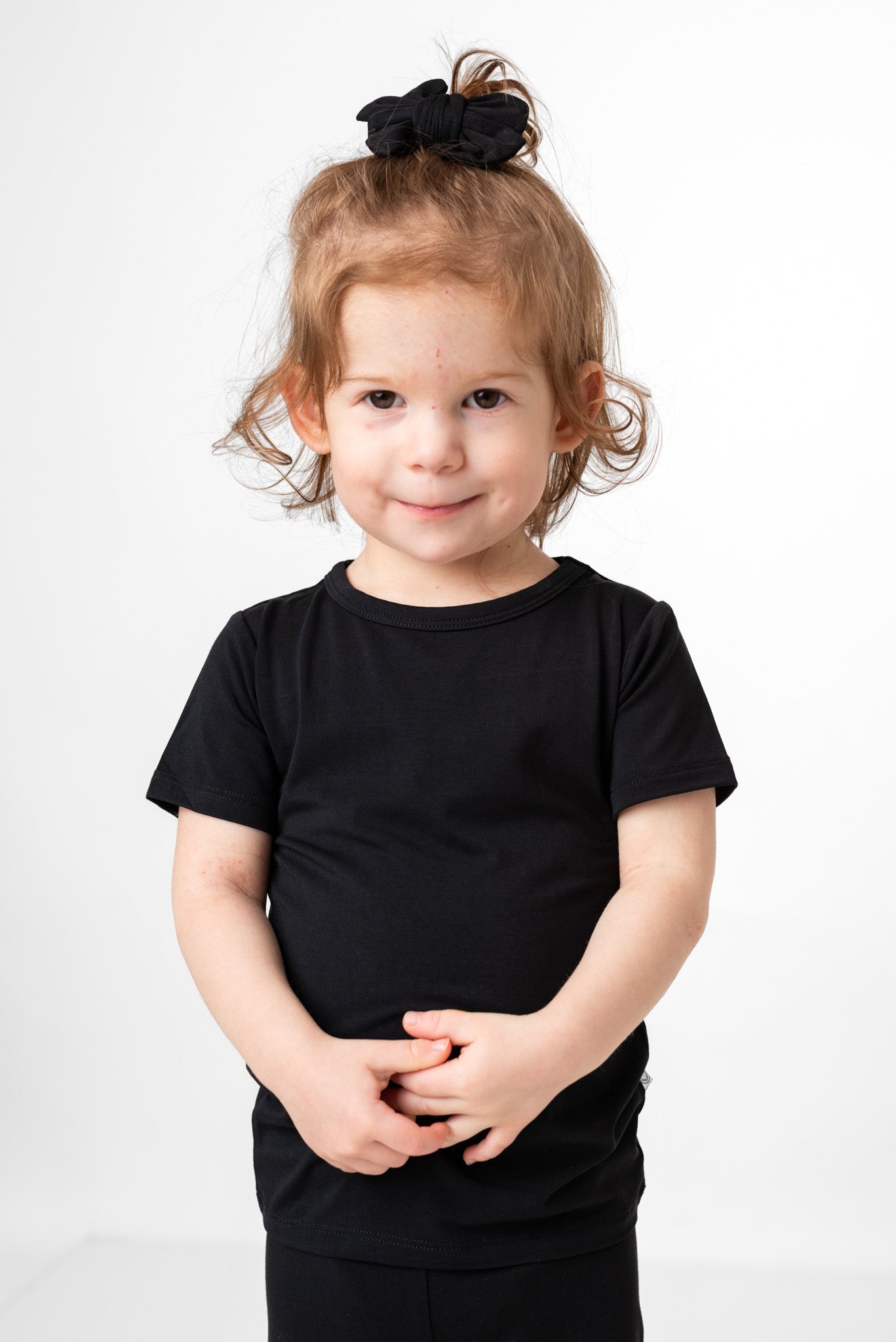 Black | Two-Piece Bamboo Short Sleeve Toddler & Kids Set