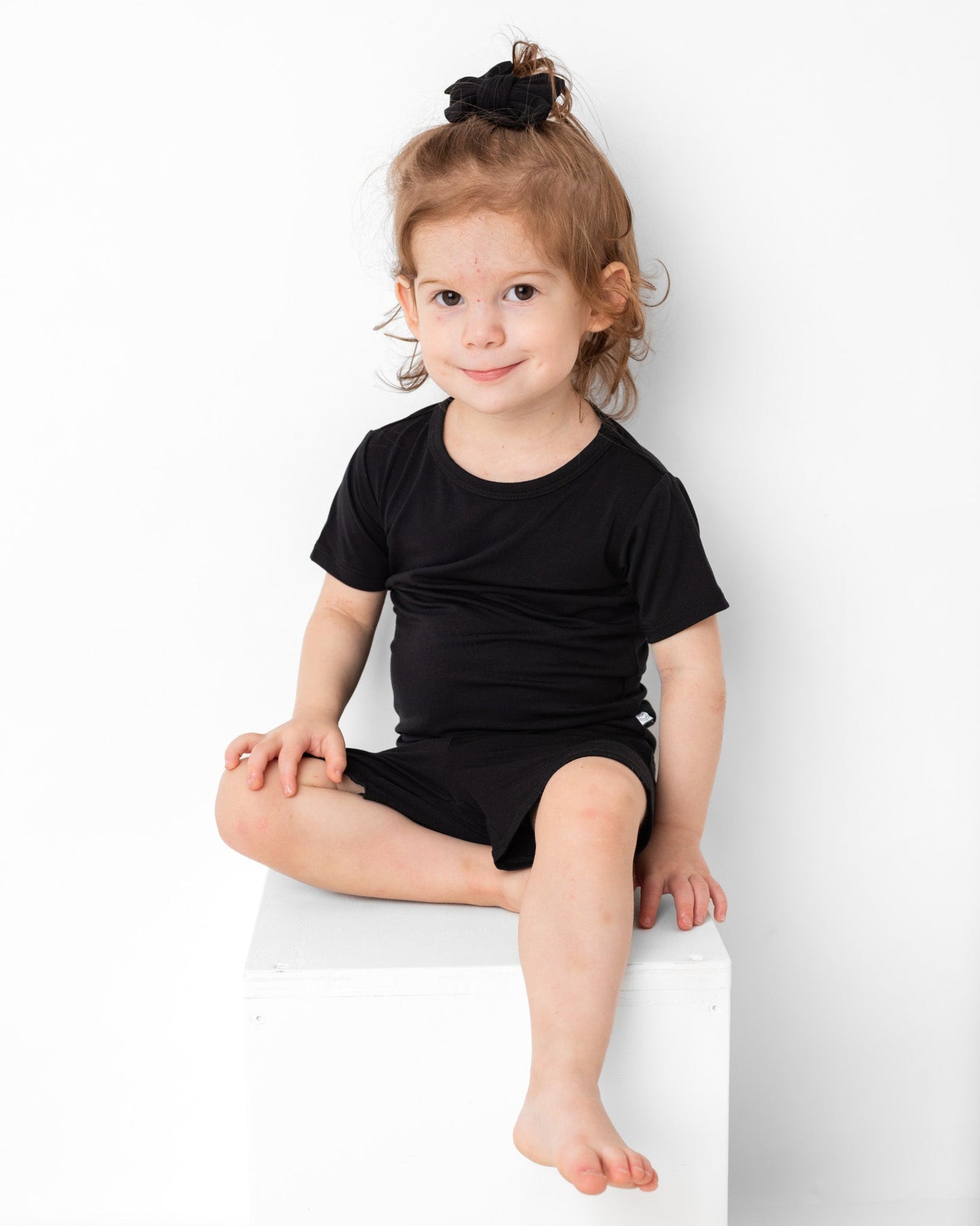 Black | Two-Piece Bamboo Short Sleeve Toddler & Kids Set