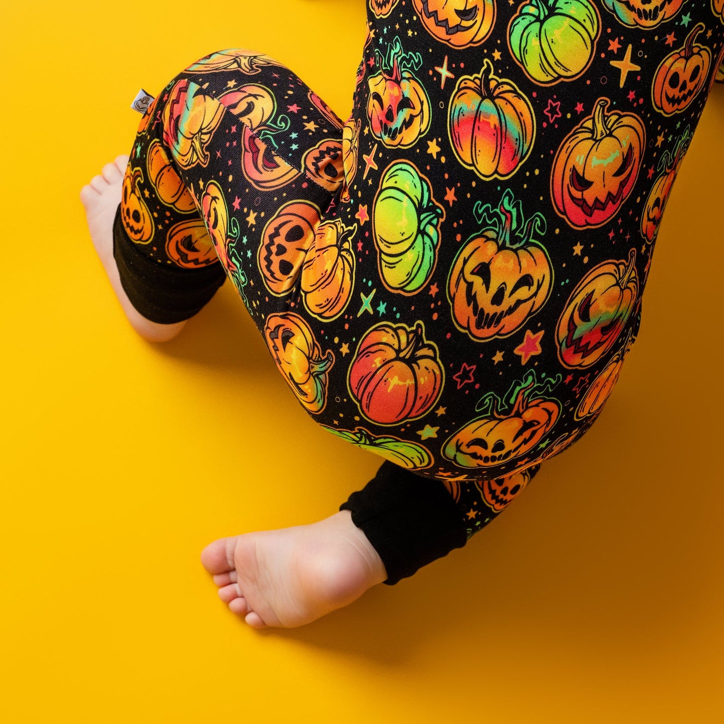 Halloween | Spooky Pumpkins | Convertible Bamboo Zipper Baby Pajamas