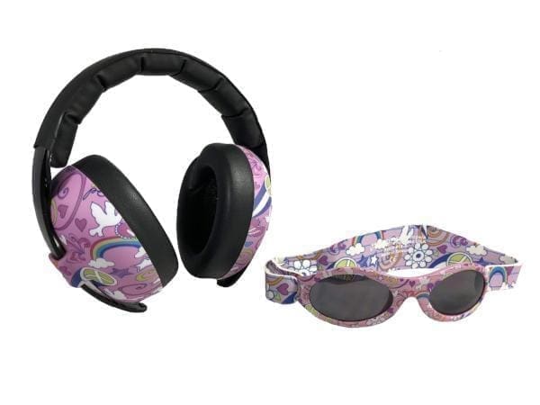 Baby Hearing Protection Earmuffs & Wrap Around Sunglasses Combo Set