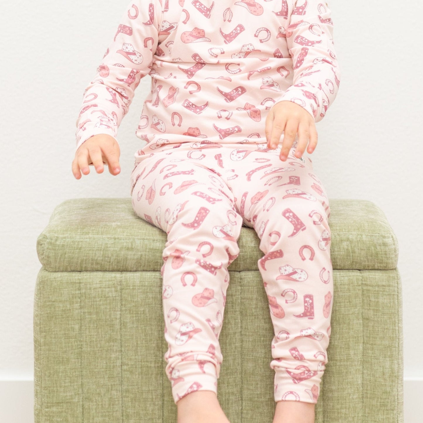 Pink Western Boots Pajama Set